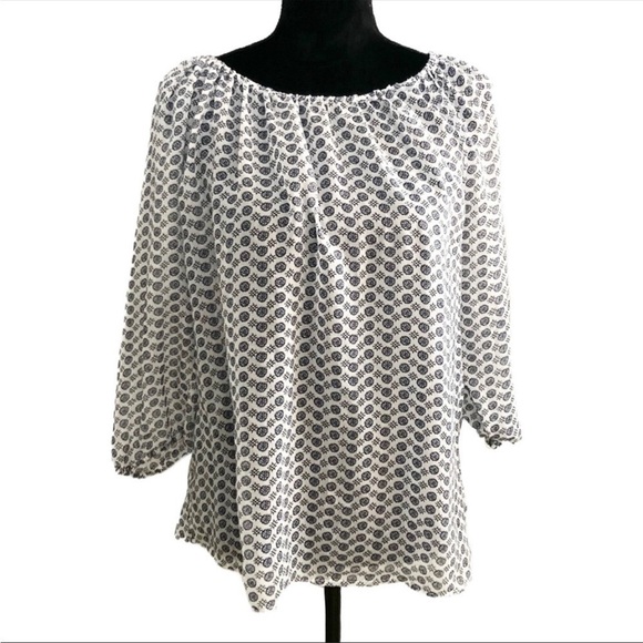 Daisy Fuentes Size Large Billowy Off the Shoulder Blouse - Picture 1 of 7